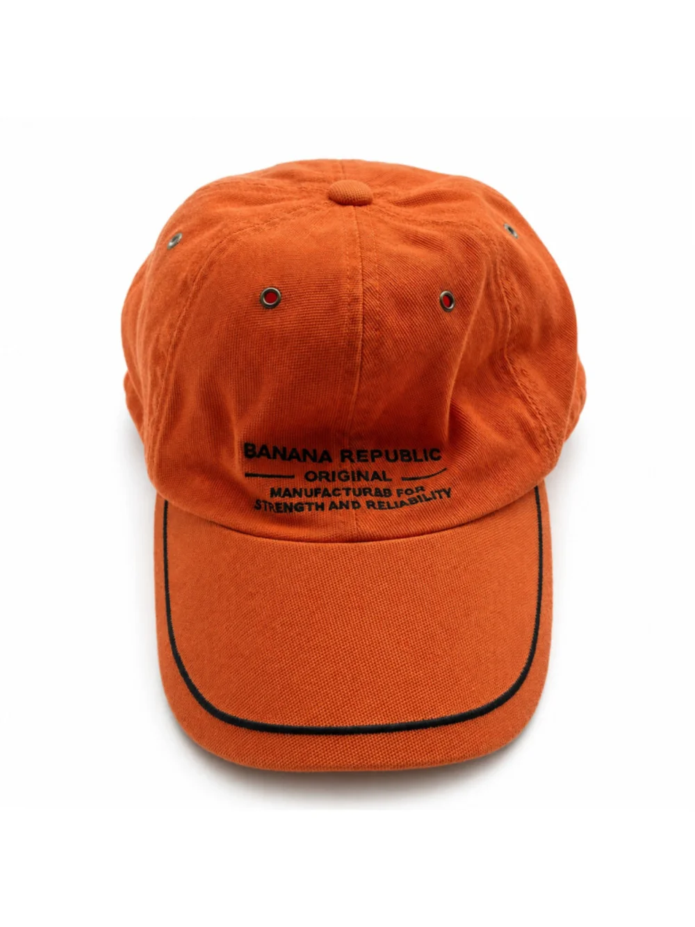 Vintage Banana Republic Original Orange Adjustable Baseball Cap Embroidered Logo